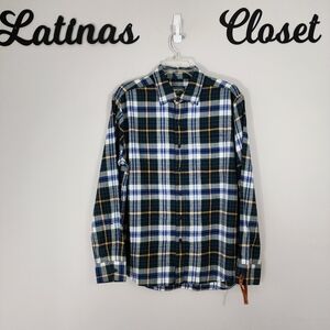 NWOT American Eagle Green Plaid Long Sleeve Button Up Shirt Size Men's‎ Medium